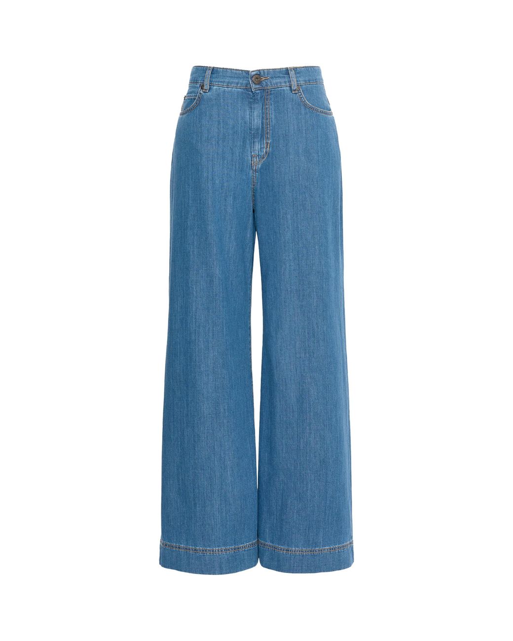 Weekend by Maxmara Blue High-Rise Wide-Leg Jeans