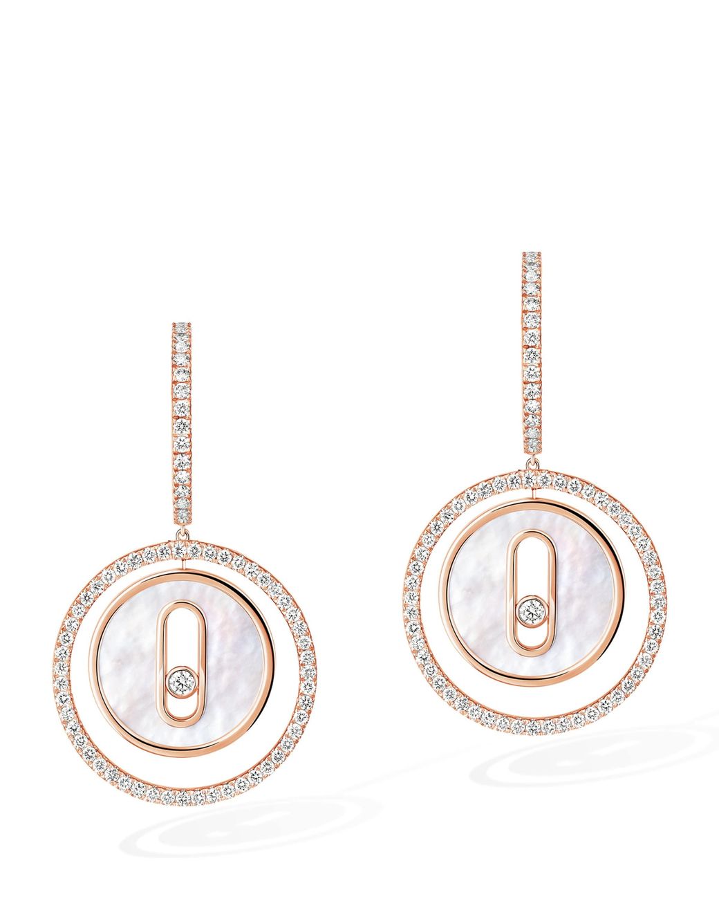 Messika Metallic Lucky Move Small, Diamond And Mother-Of-Pearl Earrings