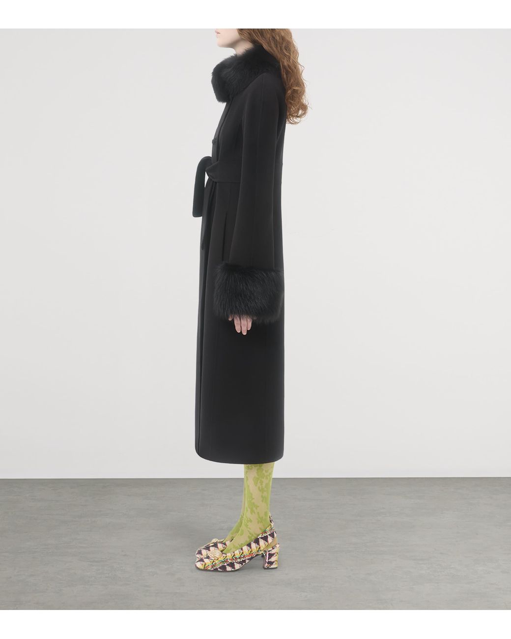 Valentino Black Virgin Wool-Cashmere Belted Coat