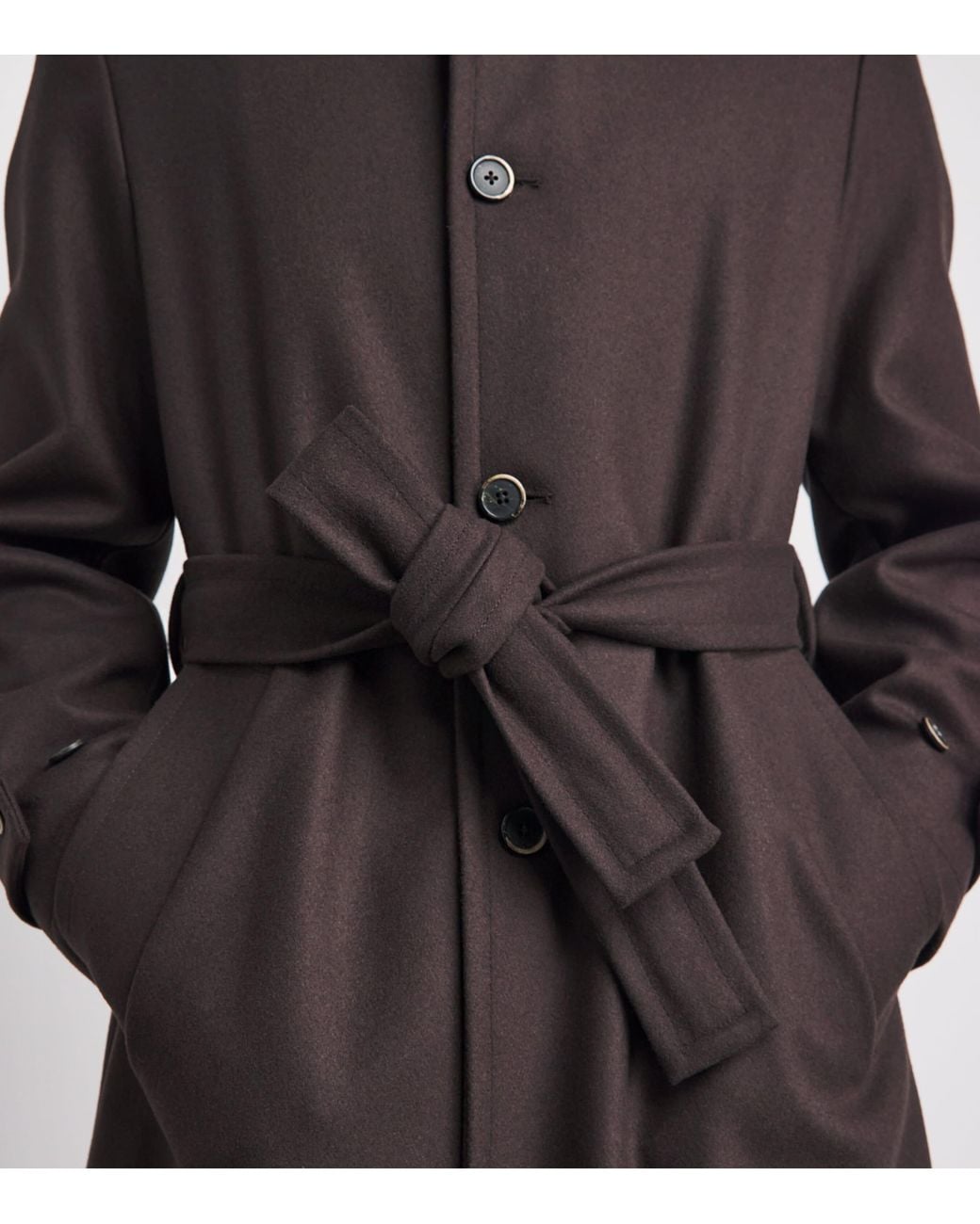 Barena Brown Wool-Blend Longline Overcoat for men
