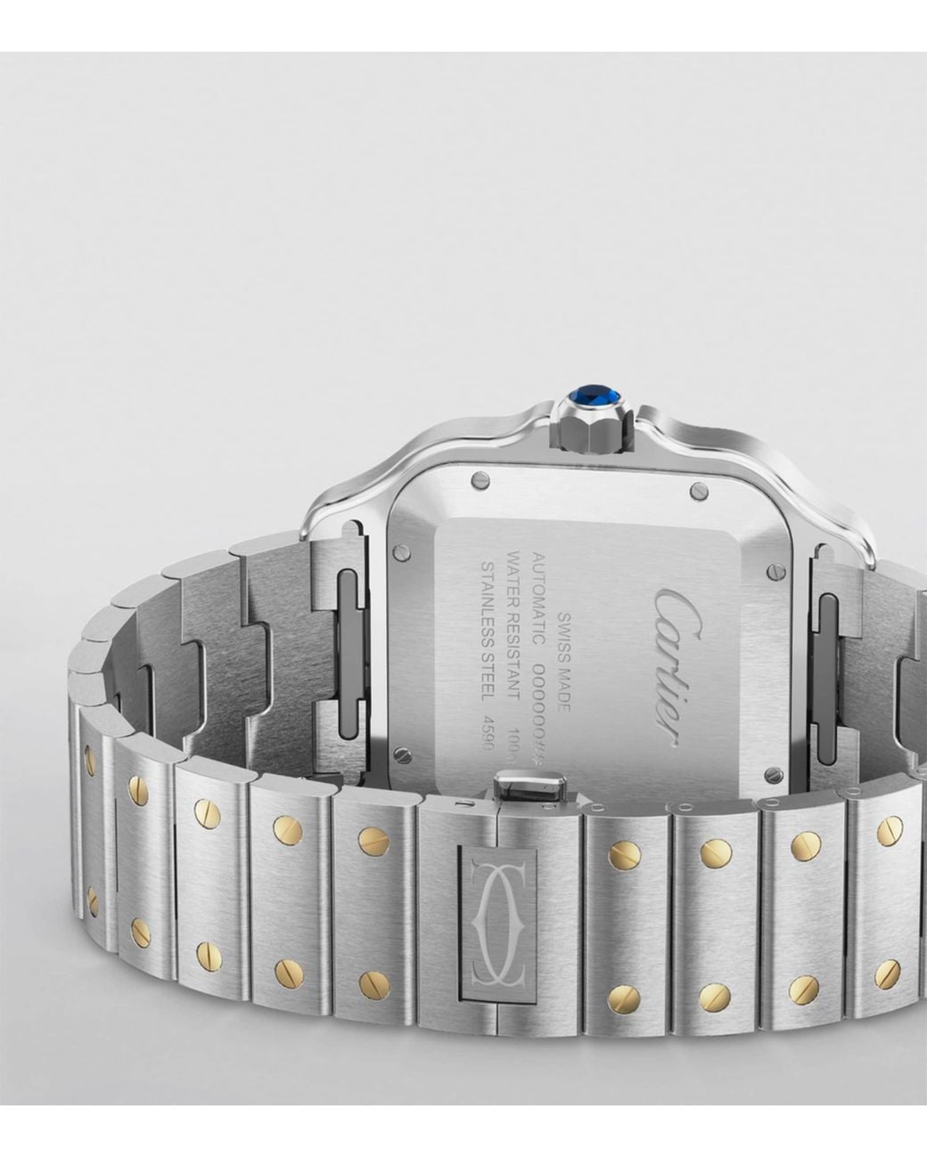 Cartier Gray And Stainless Steel Santos De Watch for men