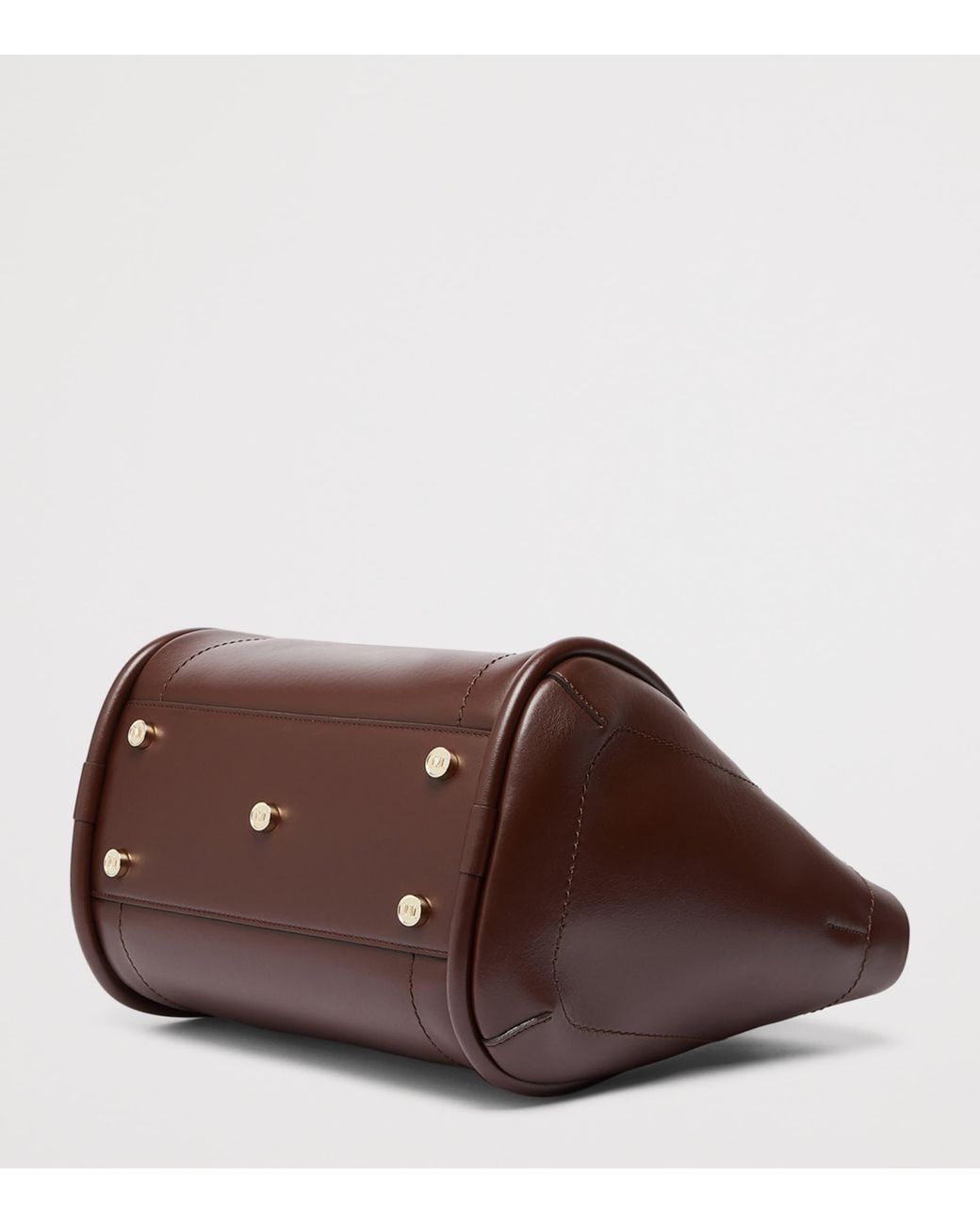 Max Mara Brown Leather Marine Top-Handle Bag