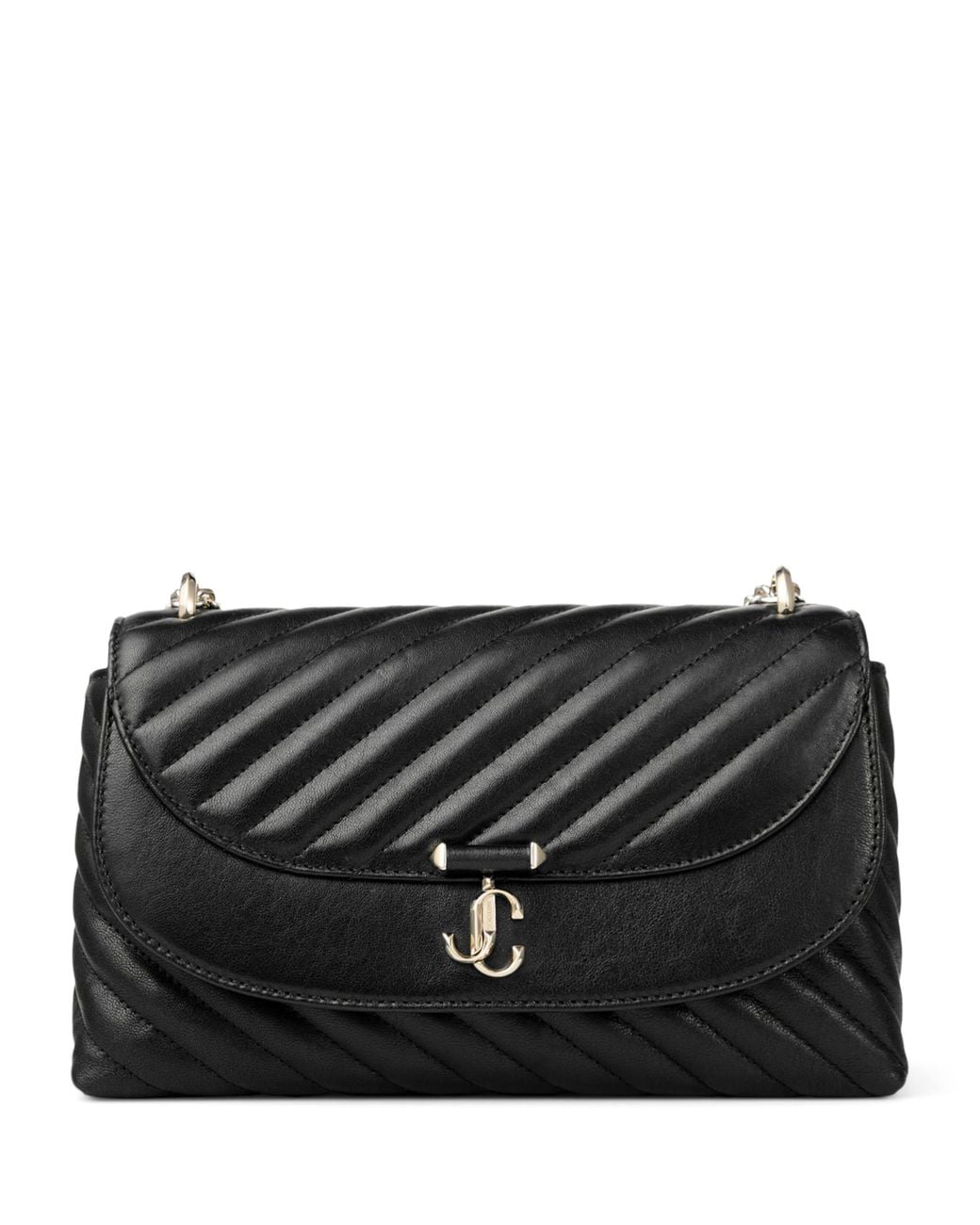 Jimmy Choo Black Medium Leather Curve Cross-Body Bag