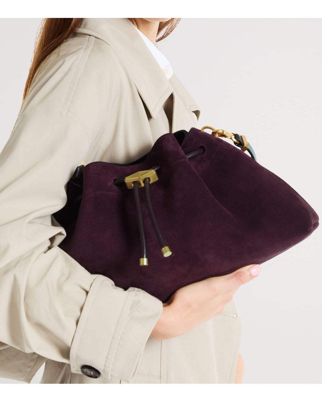 Jimmy Choo Purple Medium Cinch Suede Shoulder Bag