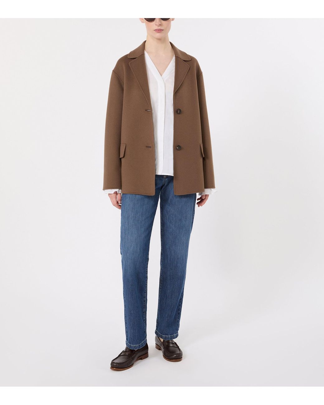Max Mara White Ruffle-Trim Shirt