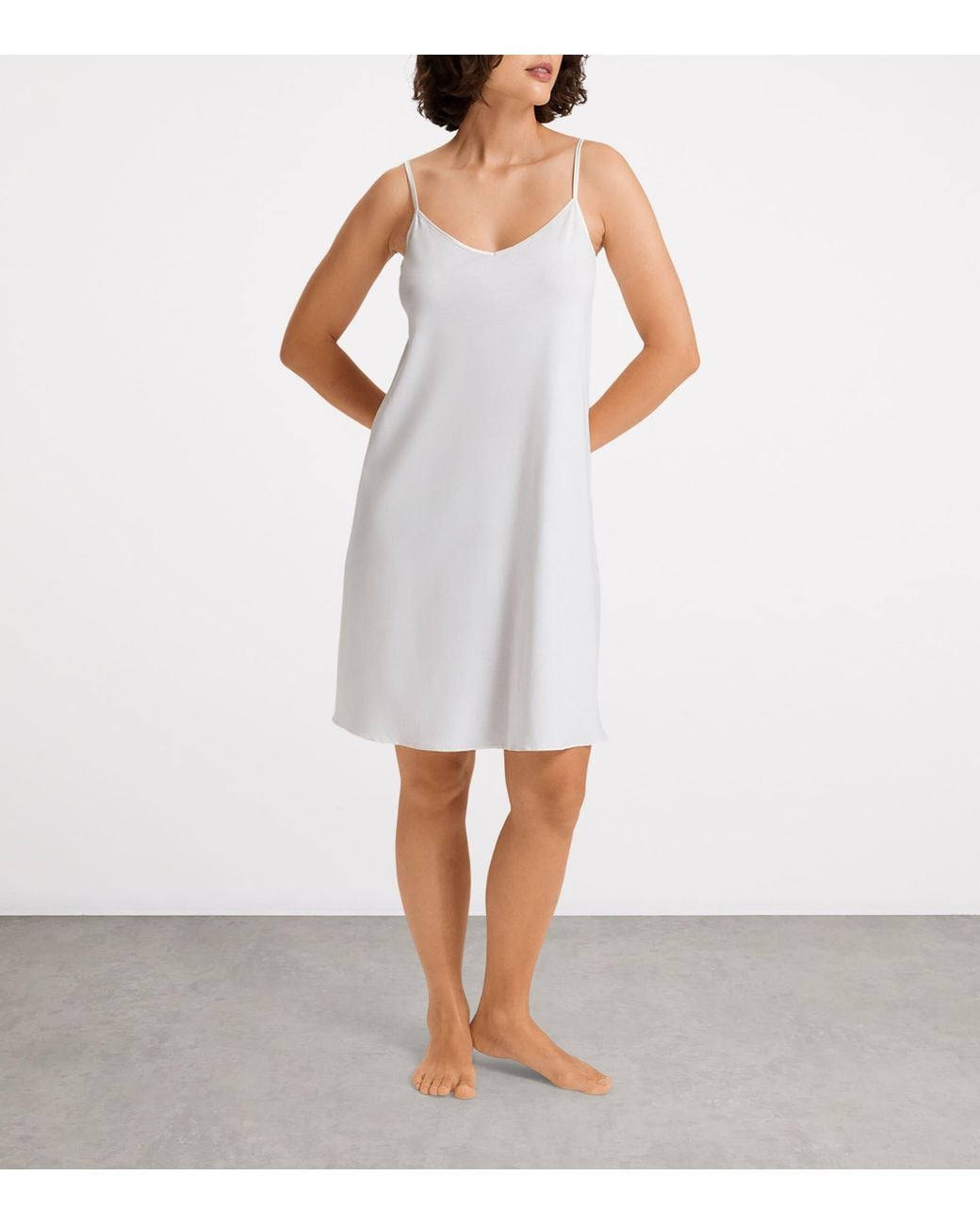 Hanro White Cotton Silk Nightdress