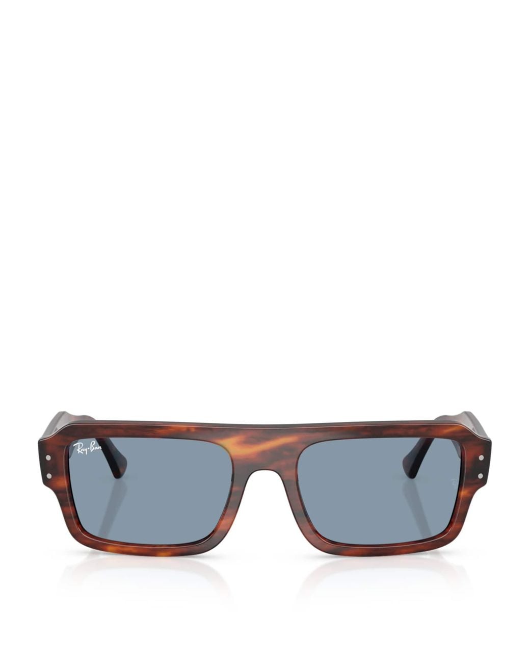 Ray-Ban Blue Tortoiseshell Flacko Rectangular Sunglasses