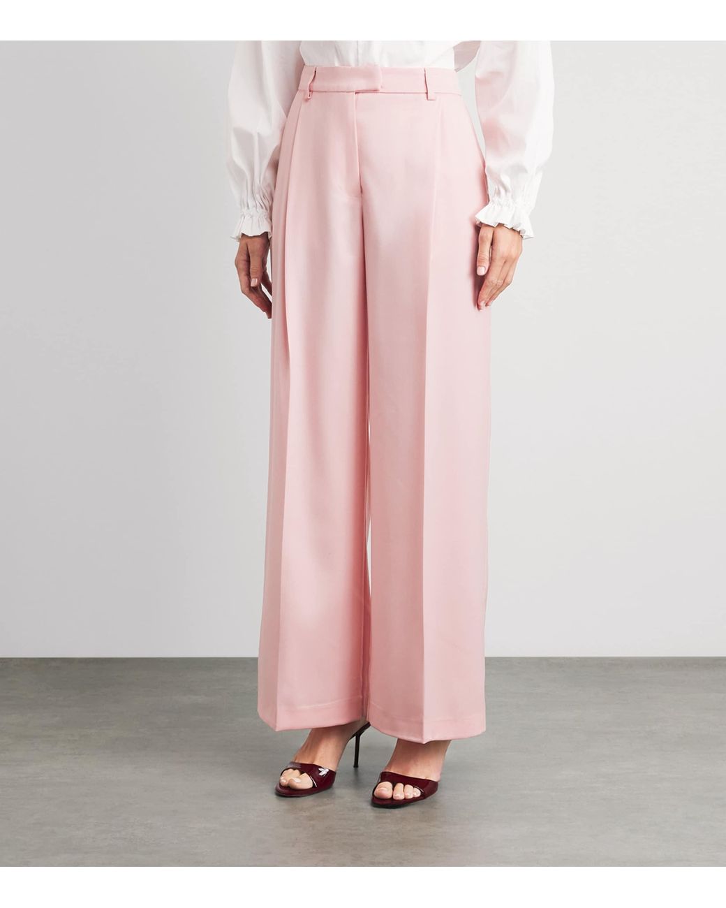 LaDoubleJ Pink Virgin Wool Straight Trousers