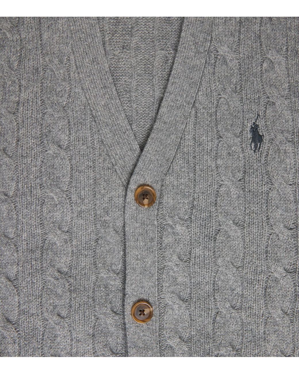 Polo Ralph Lauren Gray Wool-Cashmere Cable-Knit Cardigan for men