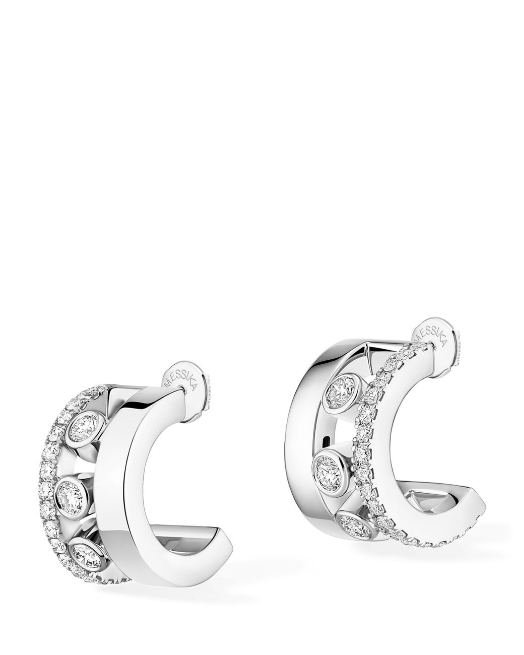 Messika White Move Romane And Diamond Hoop Earrings
