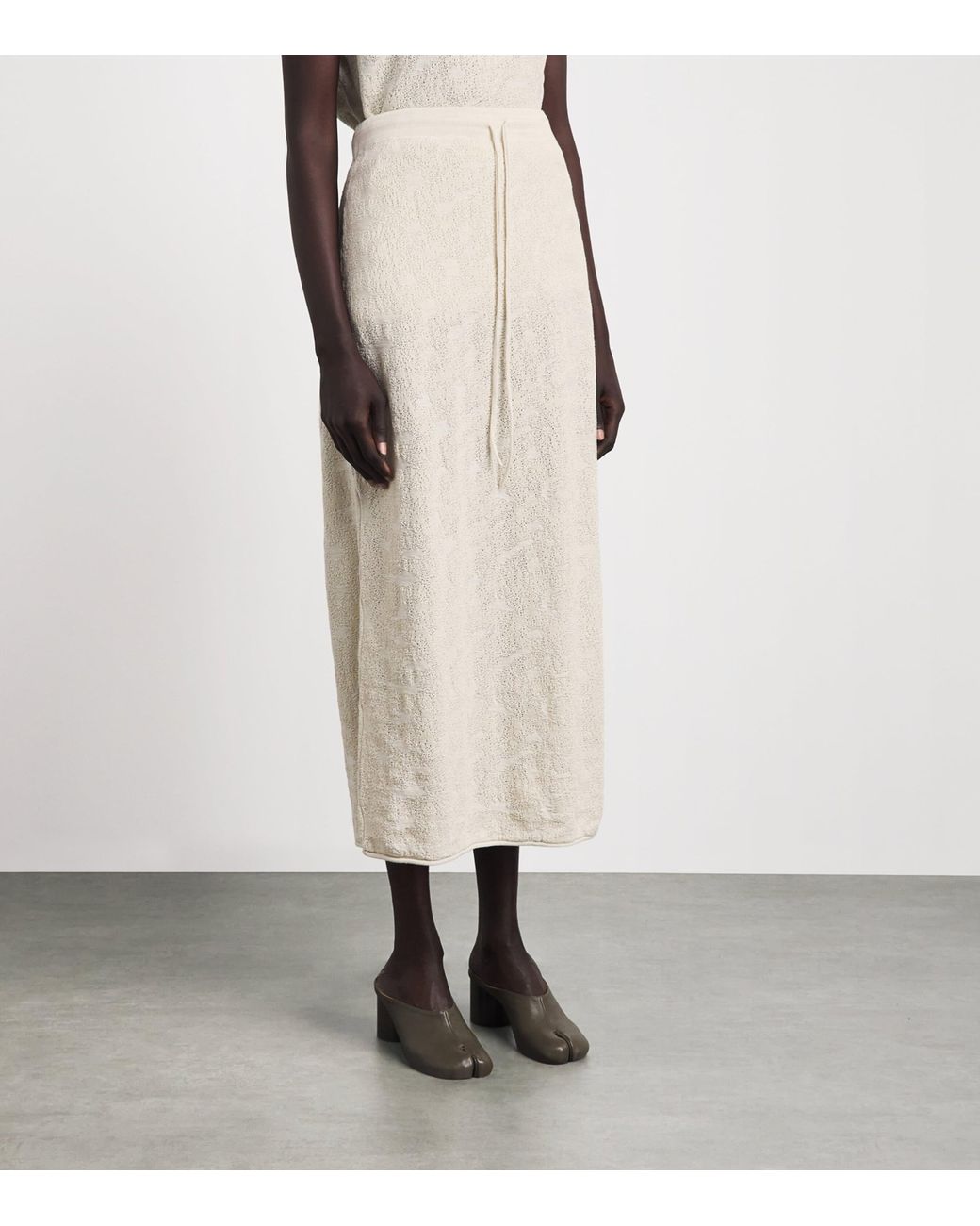 Lauren Manoogian White Pima Cotton Terra Midi Skirt