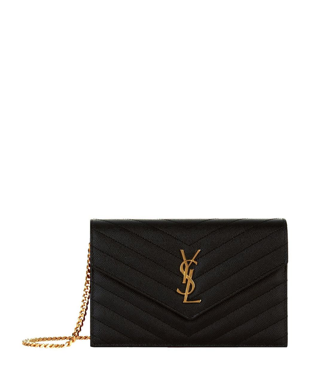 Saint Laurent Tricolor YSL Monogram Small Envelope Leather Wallet