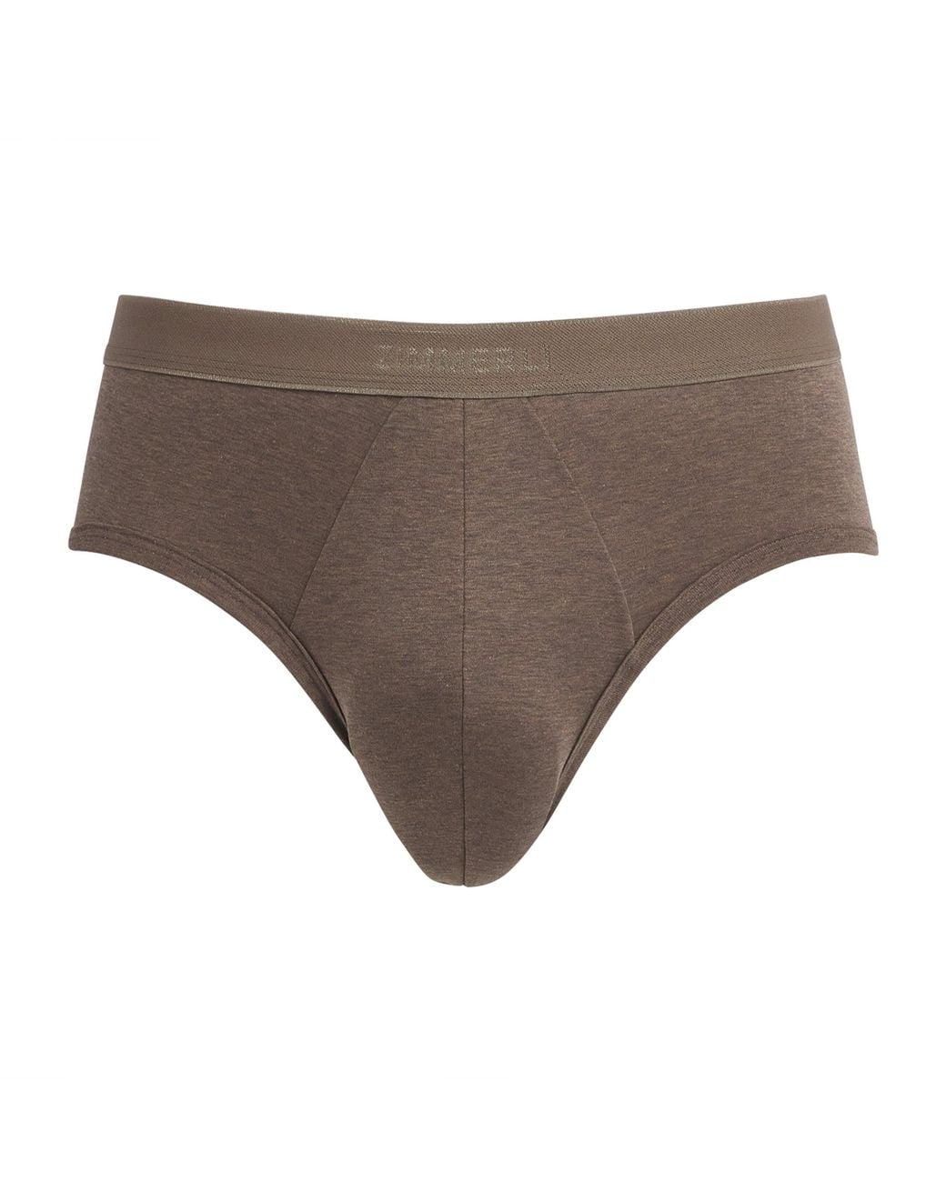 Zimmerli of Switzerland Brown Sea Island Cotton Briefs for men