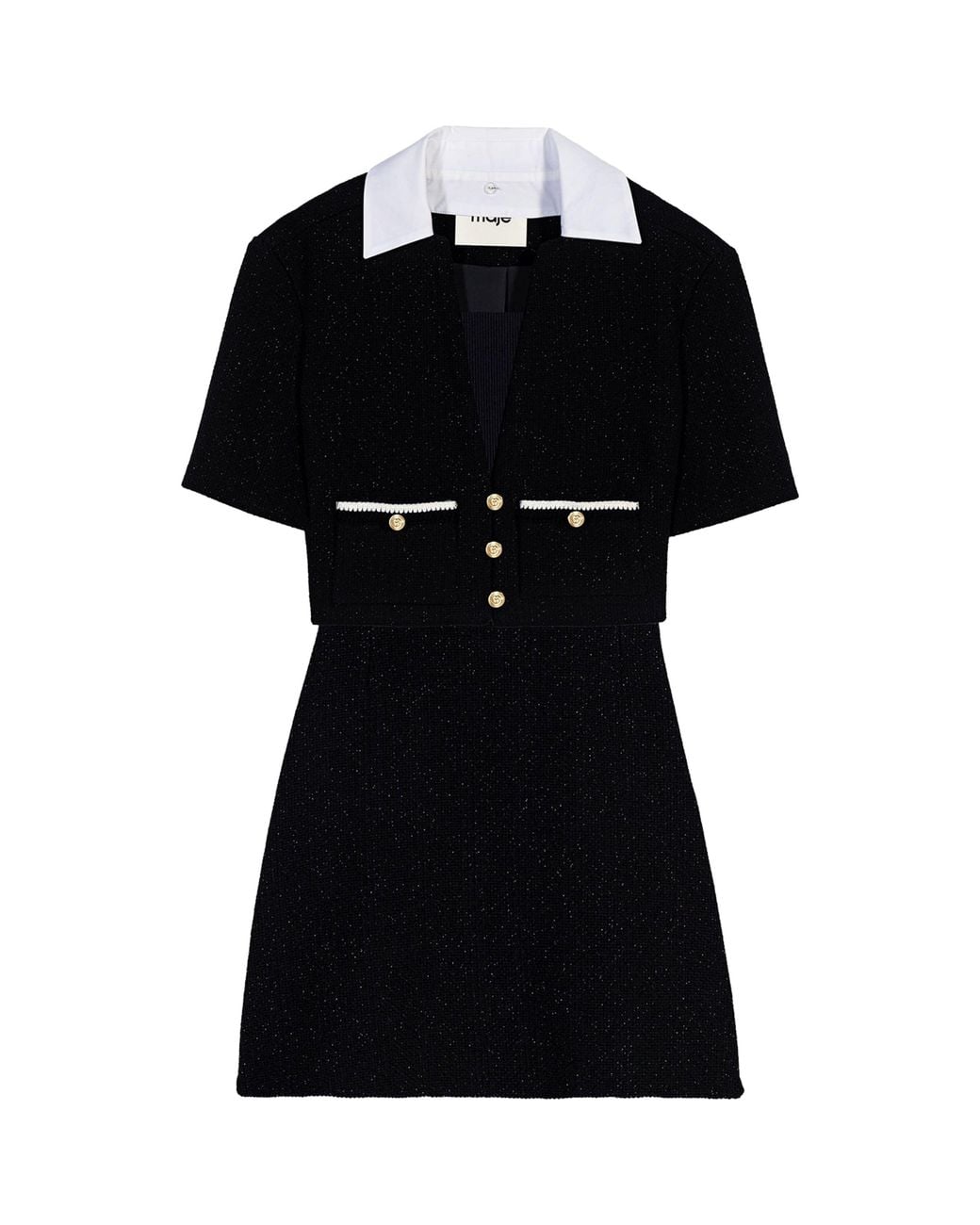 Maje Black Tweed Mini Dress