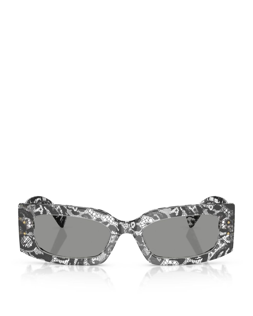 Dolce & Gabbana Gray Acetate Rectangular Sunglasses
