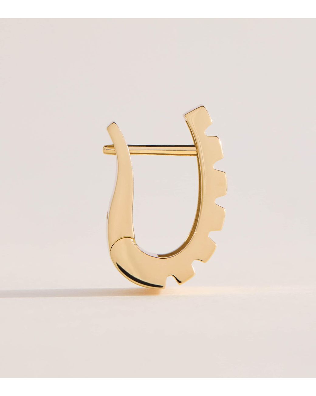 Azlee Metallic Large Escalier Hoop Earrrings