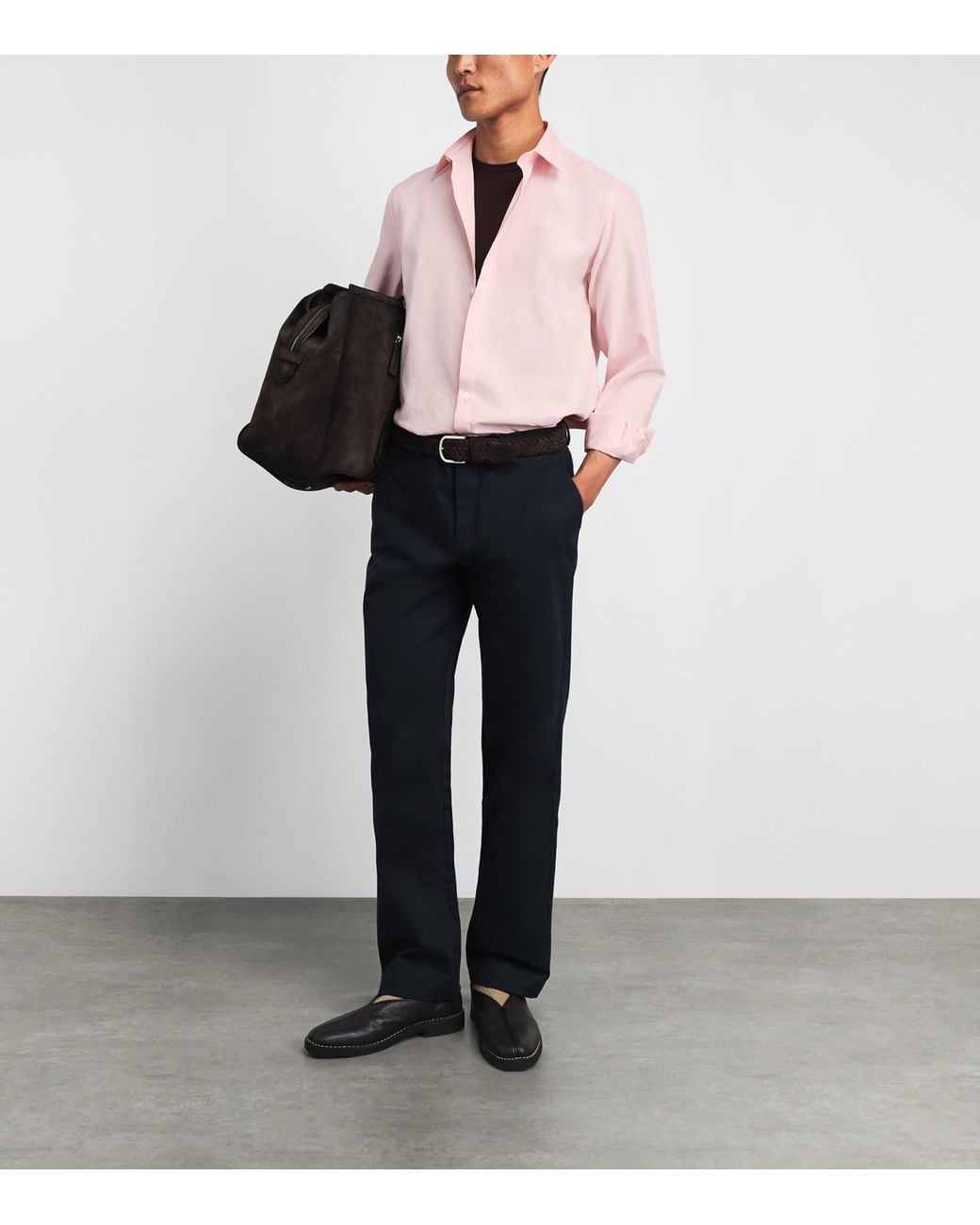 Sunspel Pink Cotton Oxford Shirt for men