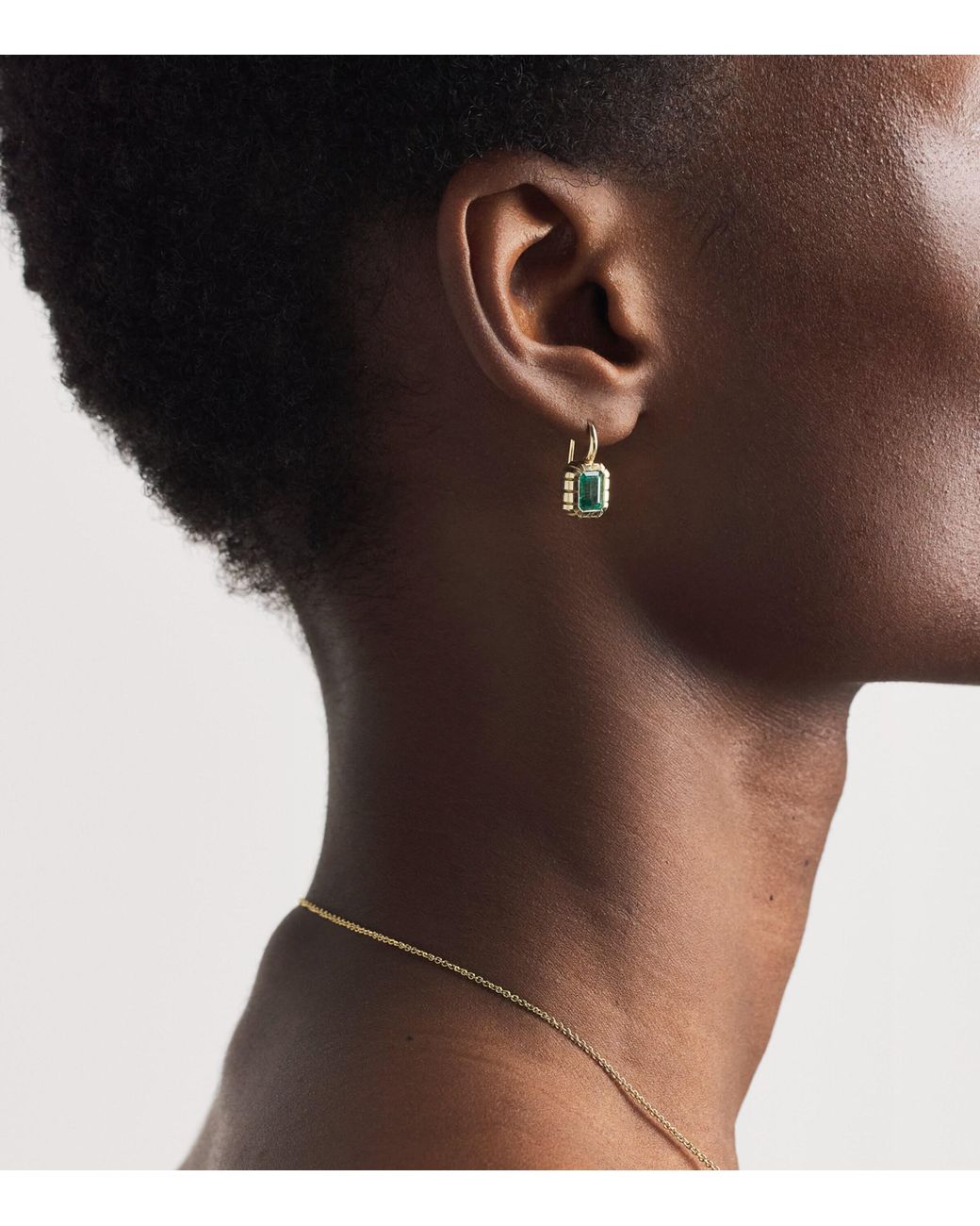 Retrouvai Green And Emerald Heirloom Drop Earrings