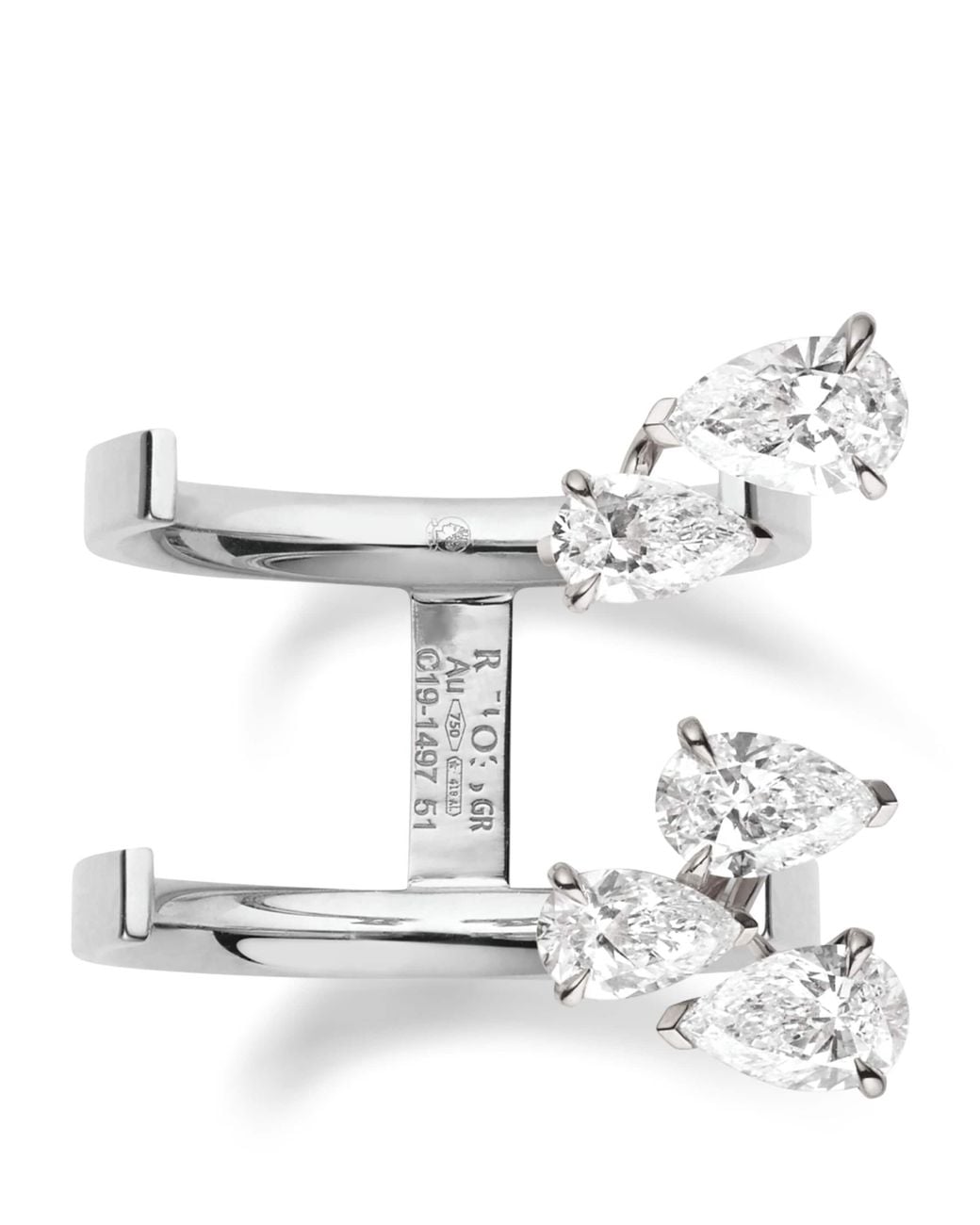 Repossi White And Diamond Serti Sur Vide Ring