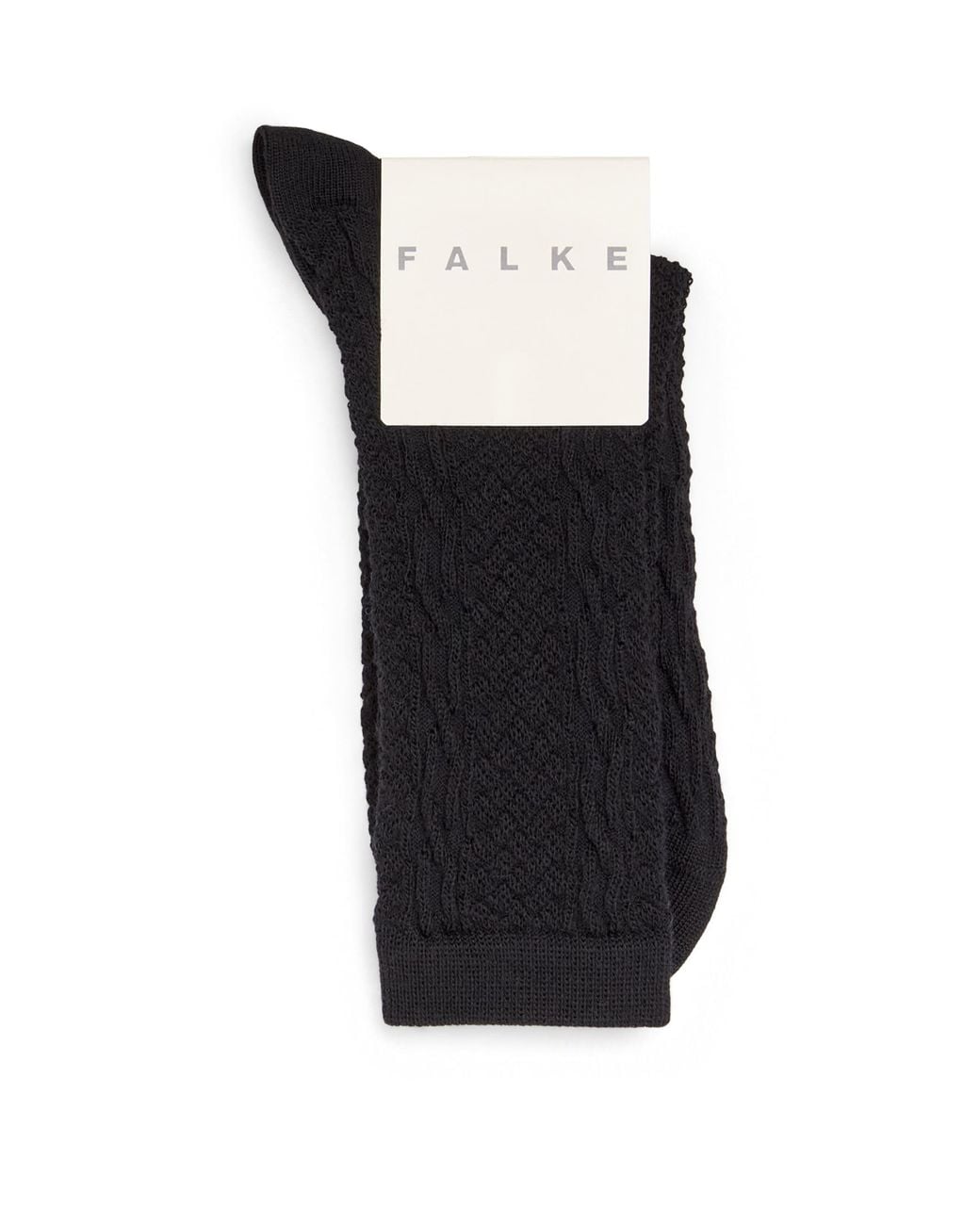 Falke Black Virgin Wool-Blend Declivity Ankle Socks