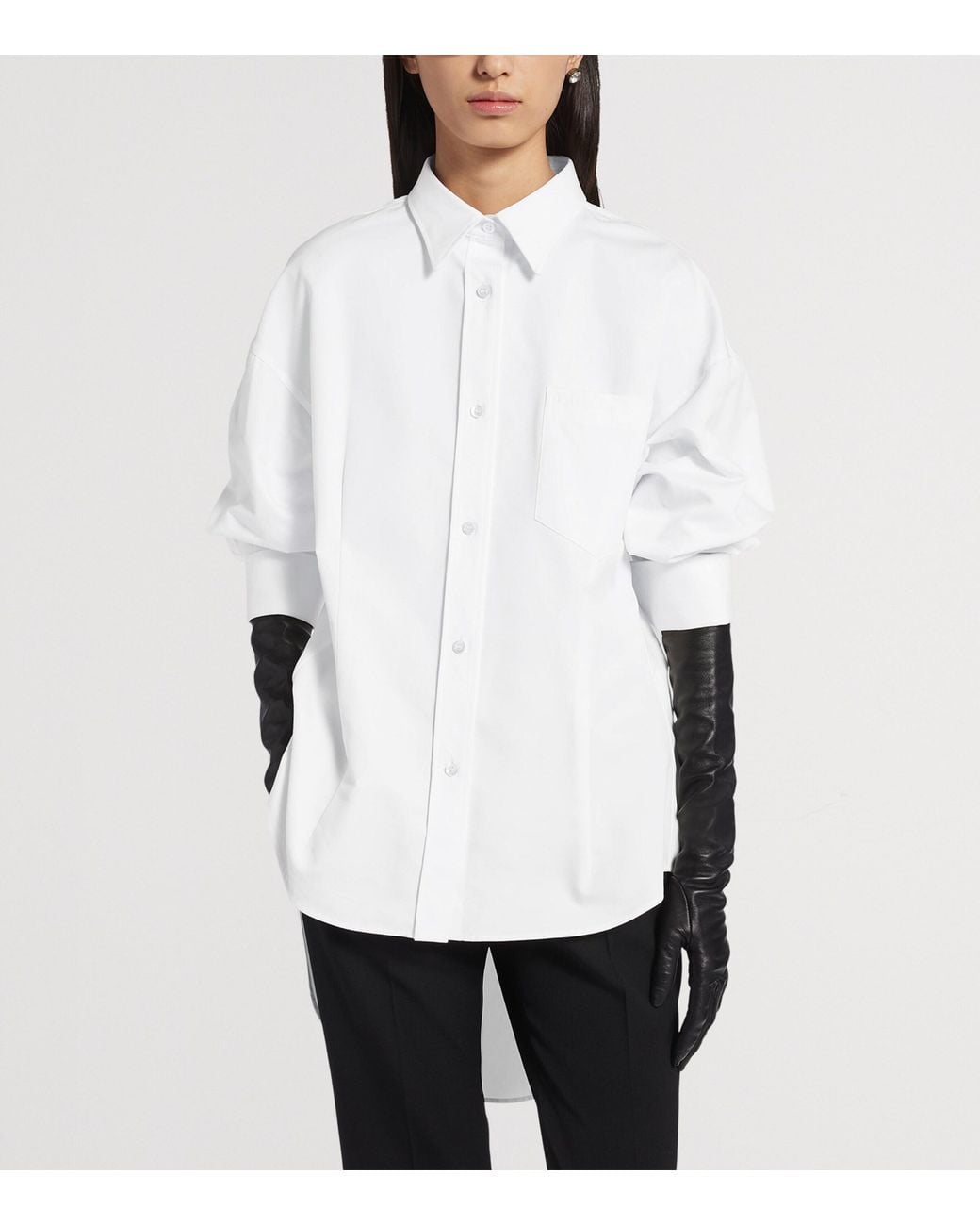 Balenciaga White Cotton-Silk Oversized Shirt