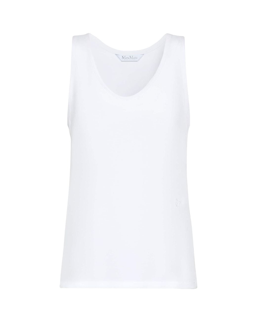 Max Mara White Silk Embroidered Tank Top
