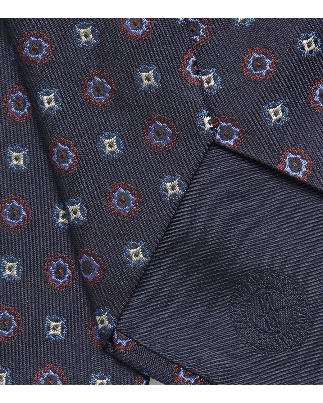 Harrods Blue Silk Jacquard Tie for men