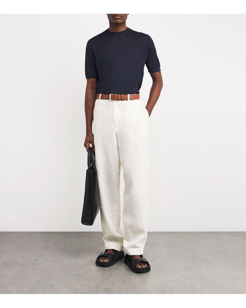 Colombo Blue Cashmere-Silk T-Shirt for men