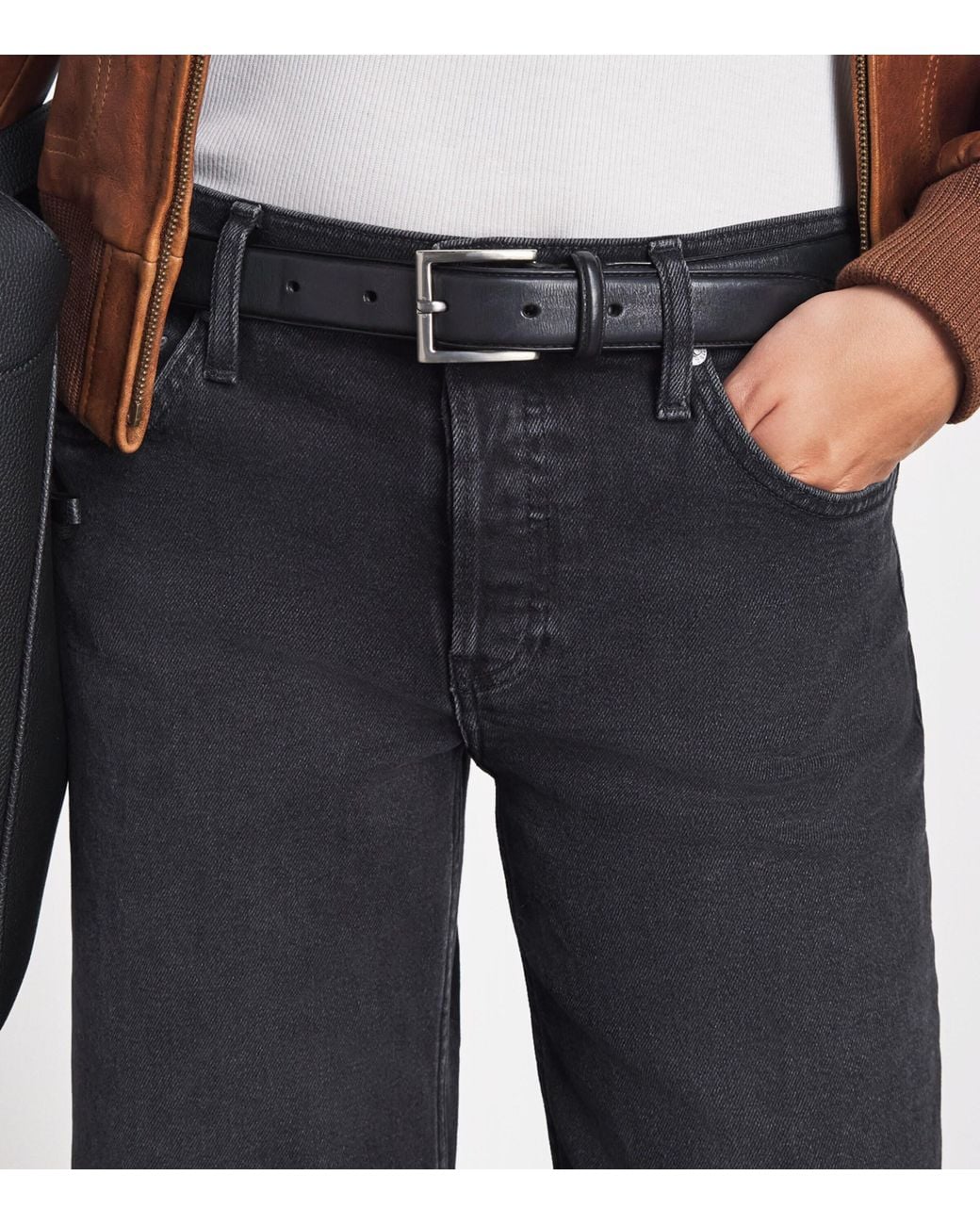 Re/done Blue Laurel Mid-Rise Wide-Leg Jeans