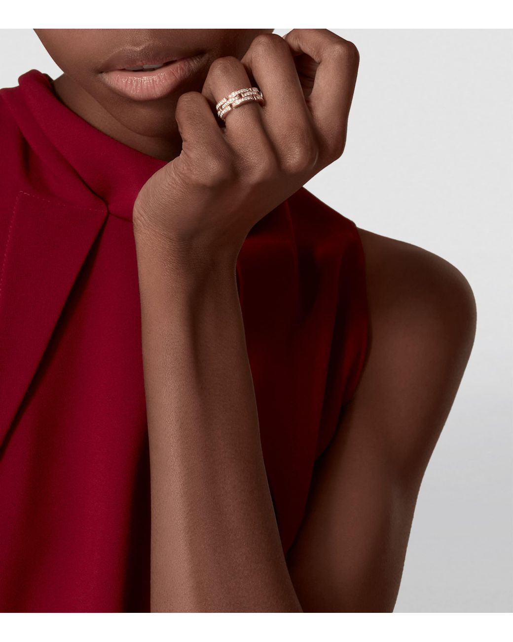 Cartier Natural Rose And Diamond Maillon Panthère Ring