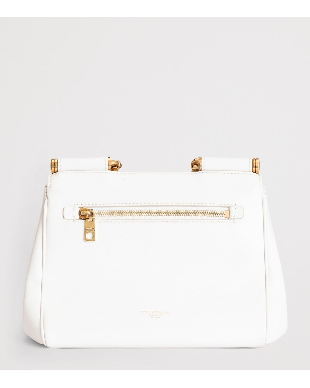 Dolce & Gabbana White Leather My Sicily Top-Handle Bag