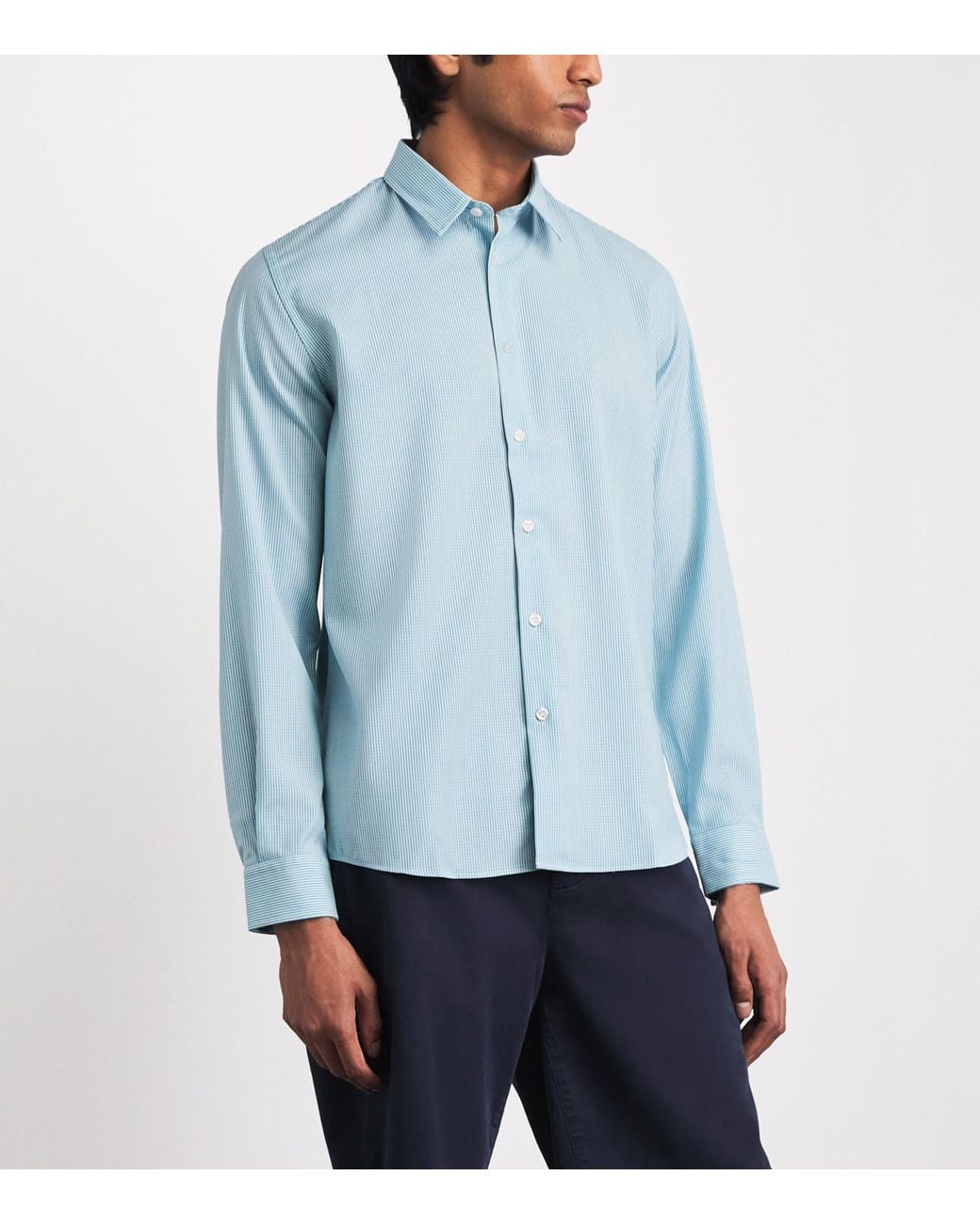 Vilebrequin Blue Wool-Blend Rayures Shirt for men