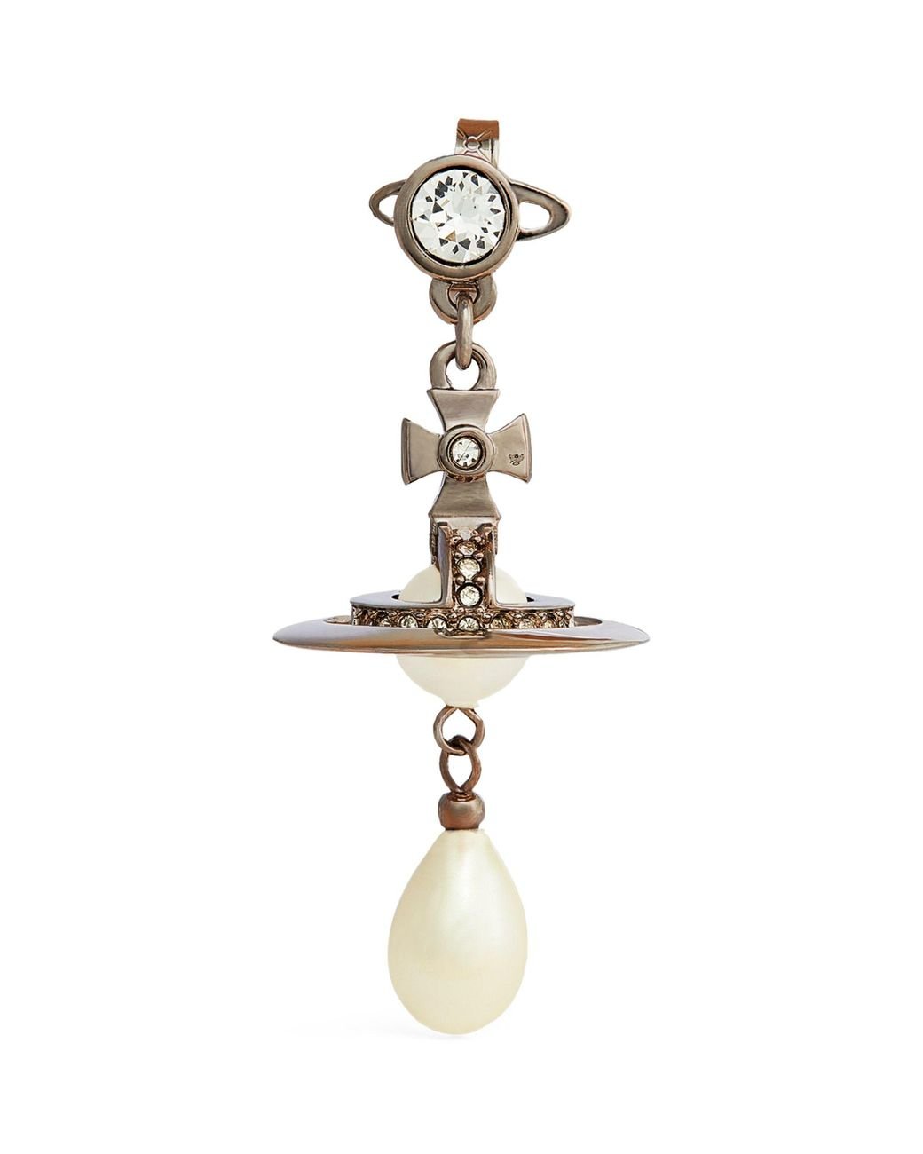 Vivienne Westwood Pearl-crystal Single Drop Earring in