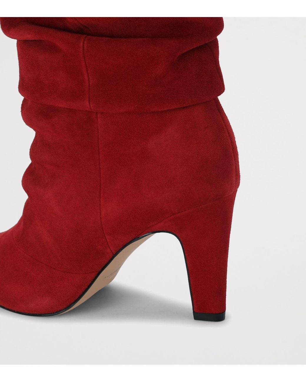 Kurt Geiger Red Suede Barb Slouch Boots