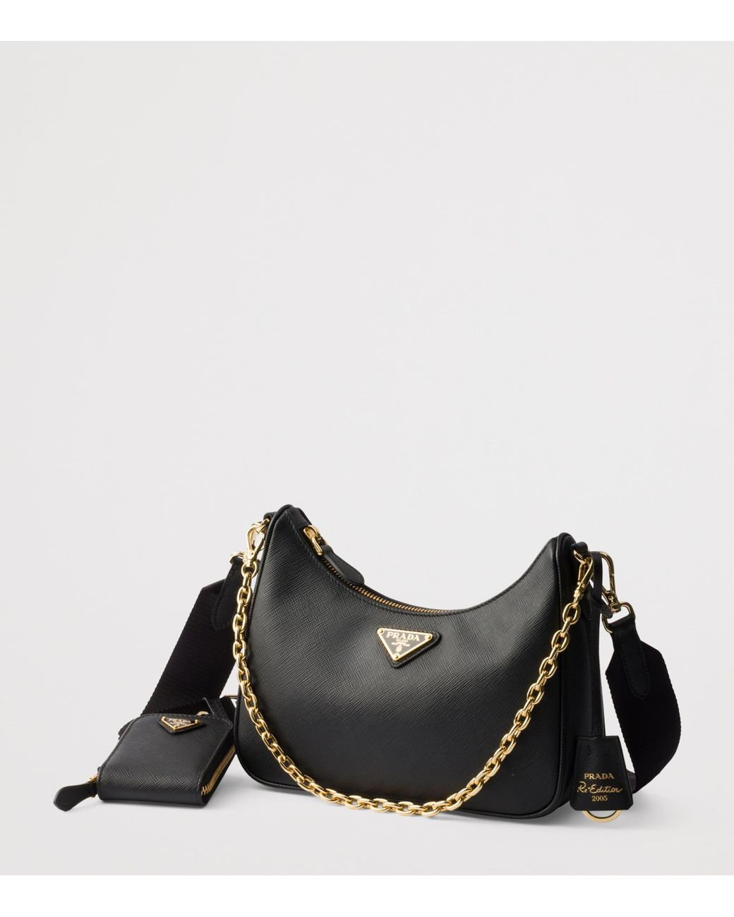 Prada Black Leather Re-Edition 2005 Shoulder Bag