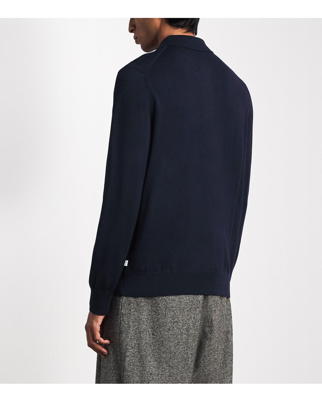 NN07 Blue Merino Wool Emerson Polo Sweater for men