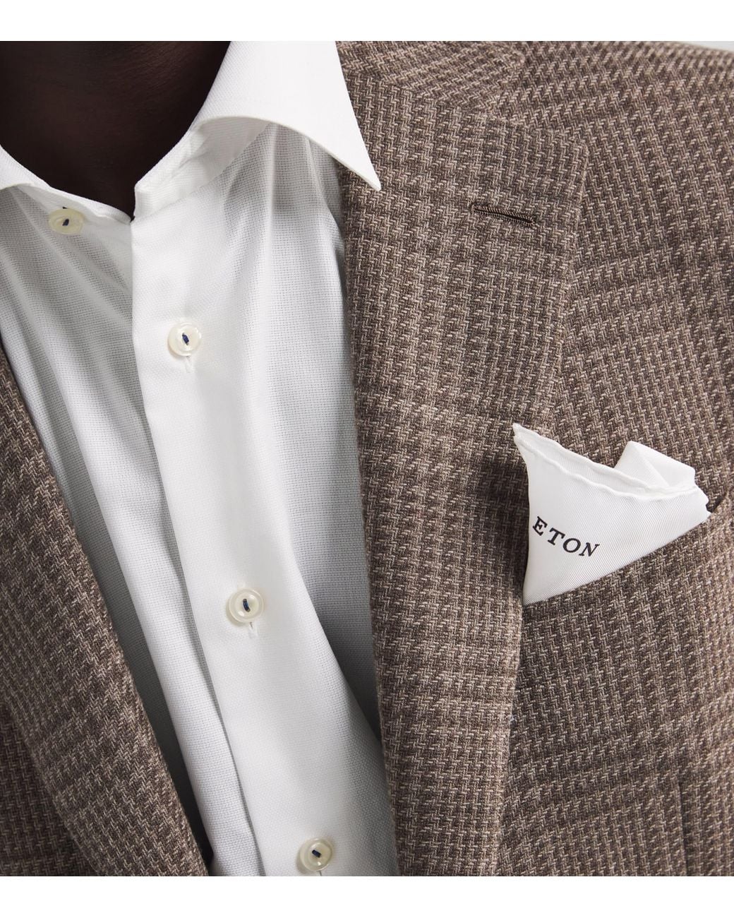 Eton of Sweden White Silk Pocket Square for men