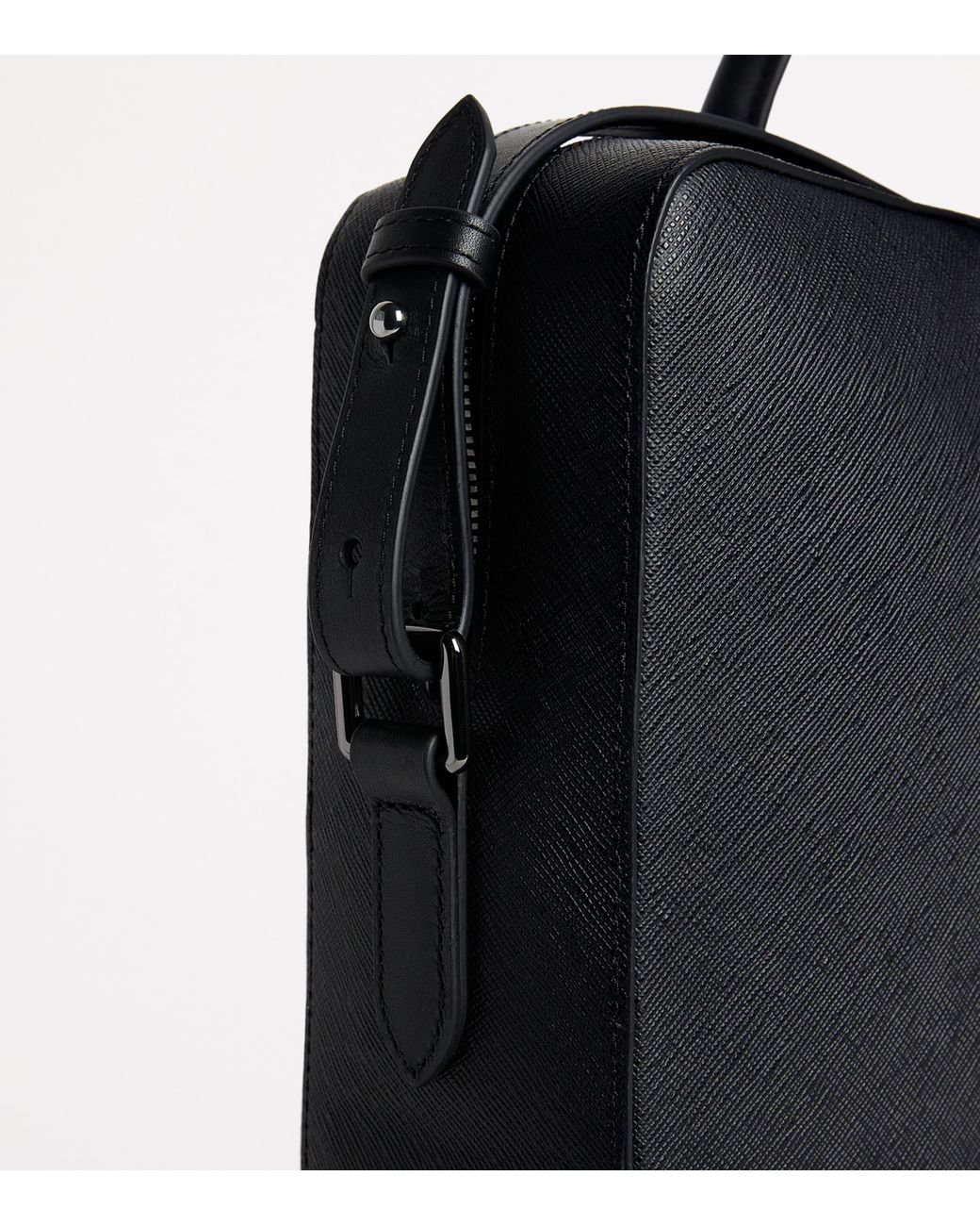 Harrods Black Saffiano Leather Briefcase for men