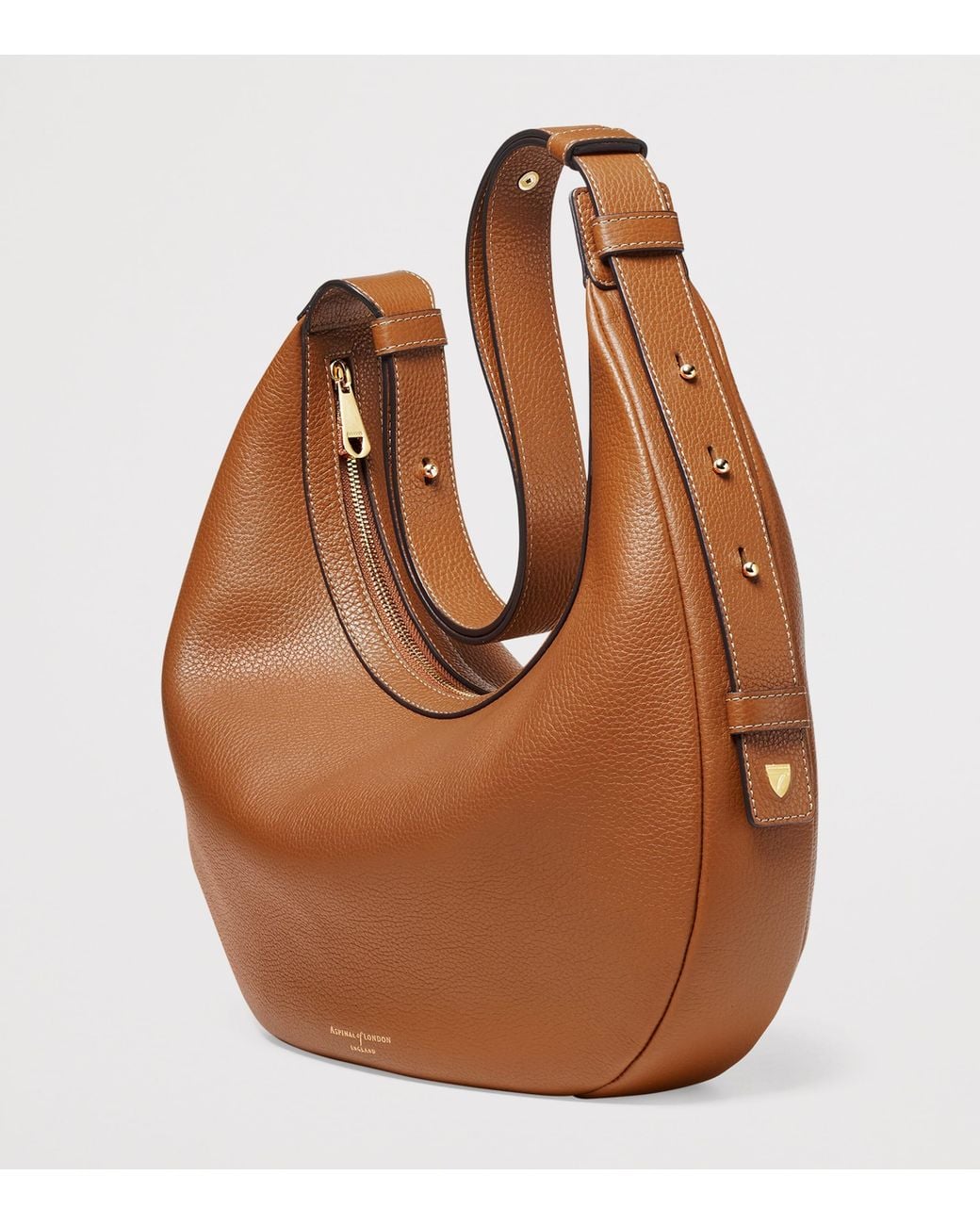 Aspinal Brown Large Soho Crescent Cross-Body Bag