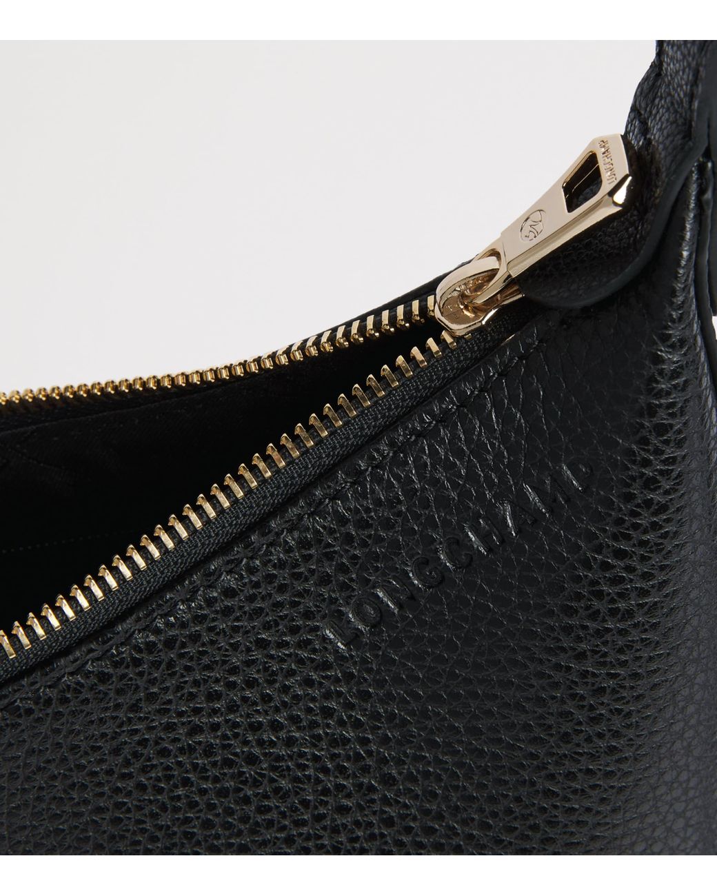 Longchamp Black Leather Le Foulonné Cross-Body Bag