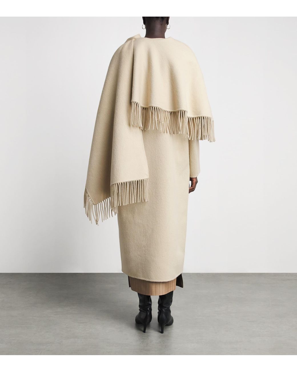 Rohe Natural Wool Scarf-Detail Overcoat