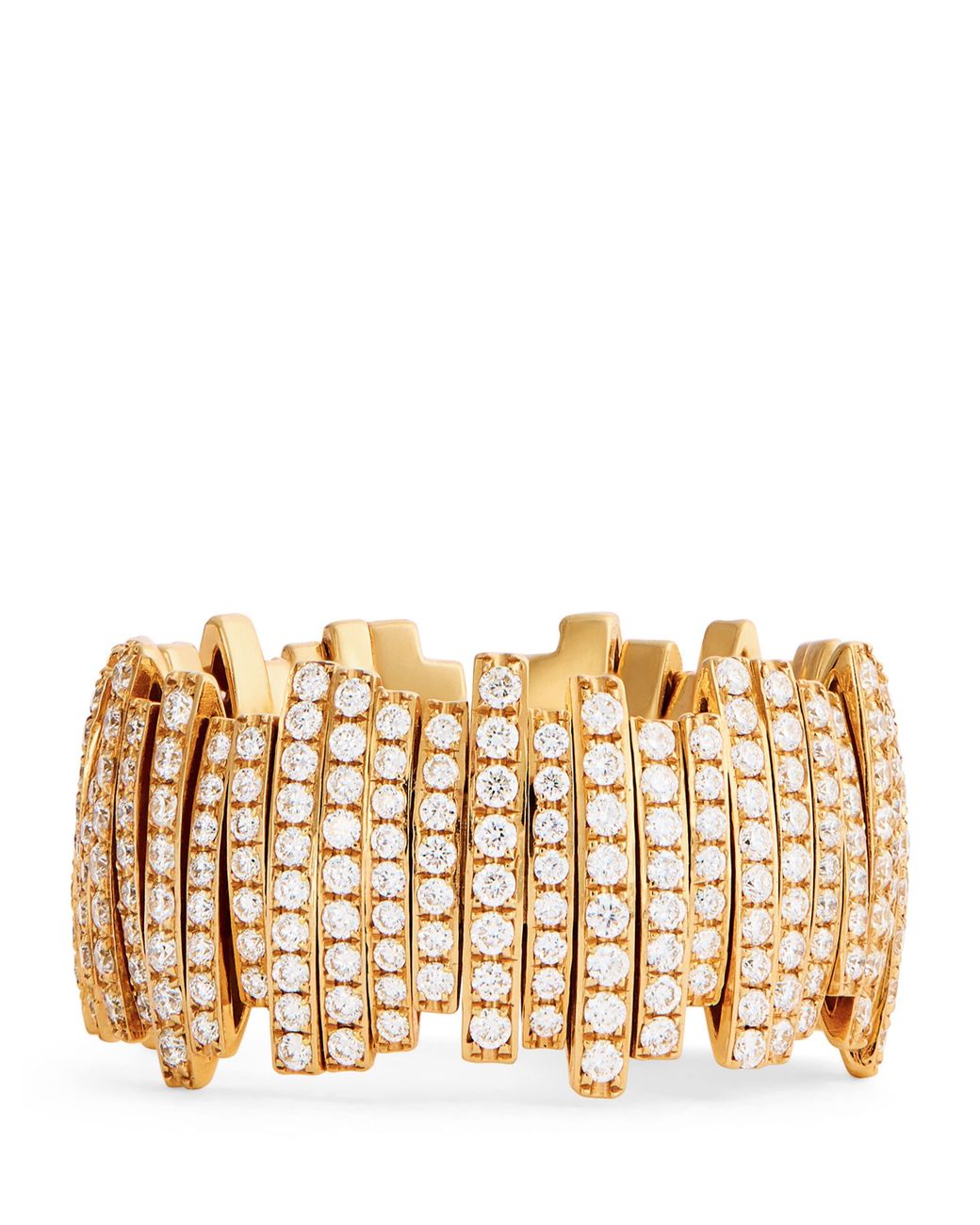 Suzanne Kalan Metallic And Diamond Classic Full Pave Deco Ring