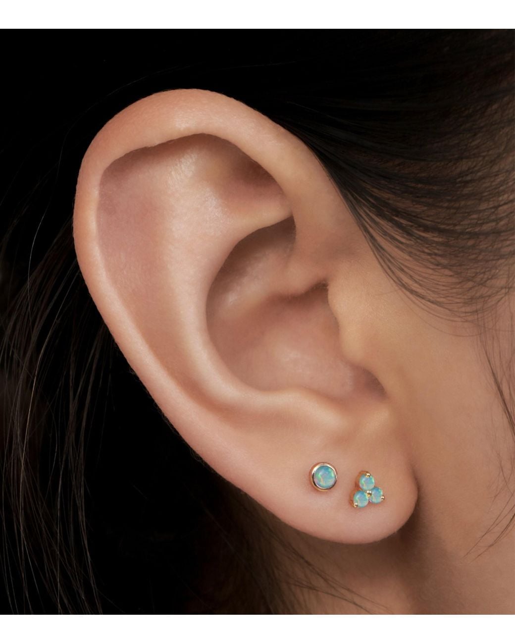 Maria Tash White Opal Threaded Stud Earring