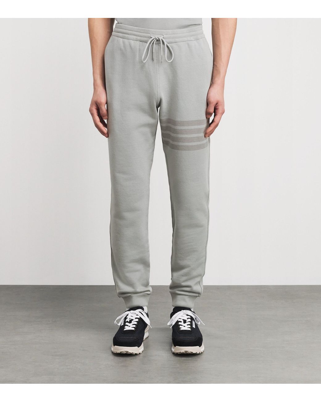 Thom Browne Gray Cotton 4-Bar Sweatpants for men