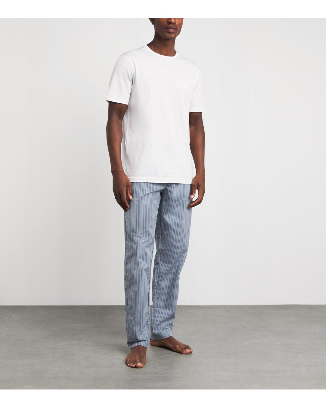 Hanro Blue Cotton Night & Day Pyjama Bottoms for men