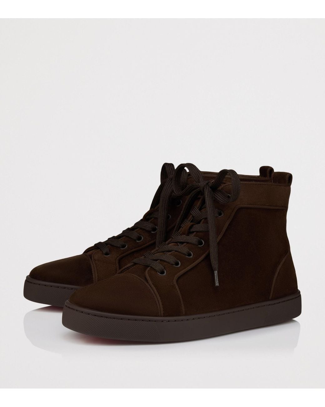 Christian Louboutin Brown Louis Canopy Suede High-Top Sneakers for men