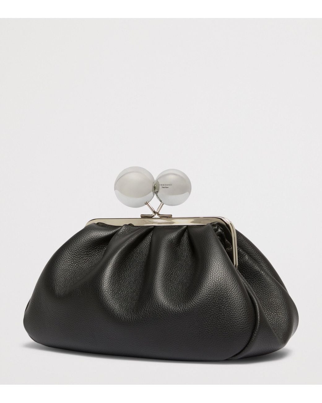 Weekend by Maxmara Black Leather Pasticcino Clutch Bag