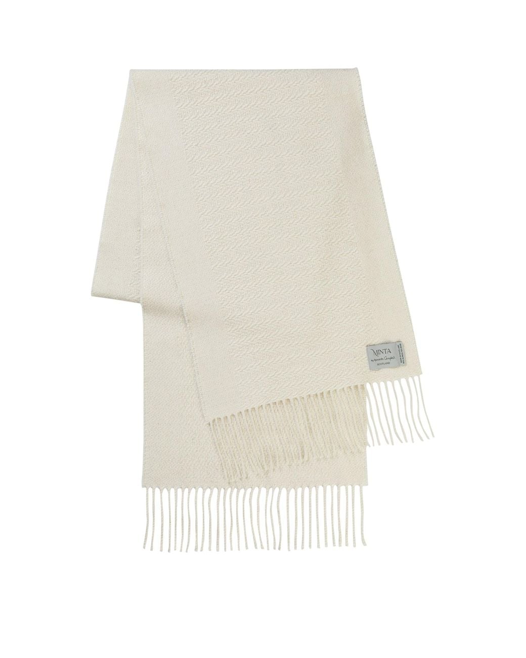 Araminta Campbell Ltd White Alpaca-Blend Harvest Grain Scarf
