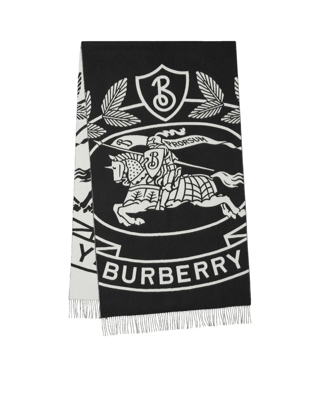 Burberry Cashmere Oversized Ekd Scarf in Black Lyst