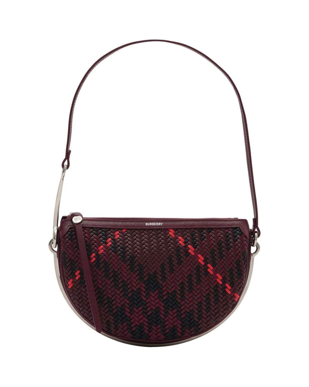 Burberry Purple Small Woven Bridle Saddle Bag